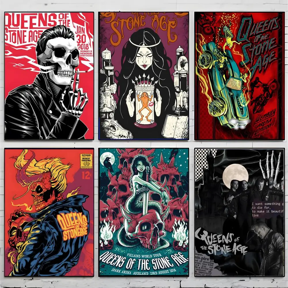 hard rock band Q-Queens Of The Stone Age Poster Superior Home Space Pub Indoor Decorative Art & Home Decor
