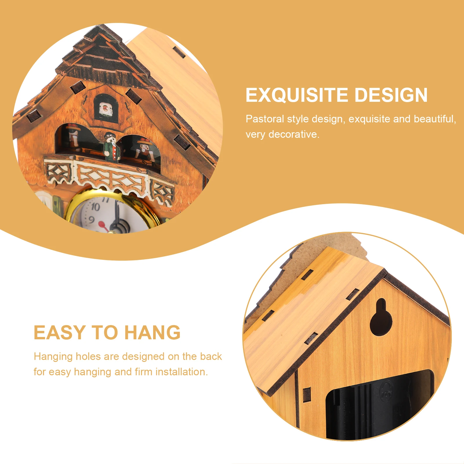 

Retro Hanging Vintage Wood Decorative Cottage Style Home Wall Decor Hanging Clock for Living Room Bedroom Hotel Pub Bar
