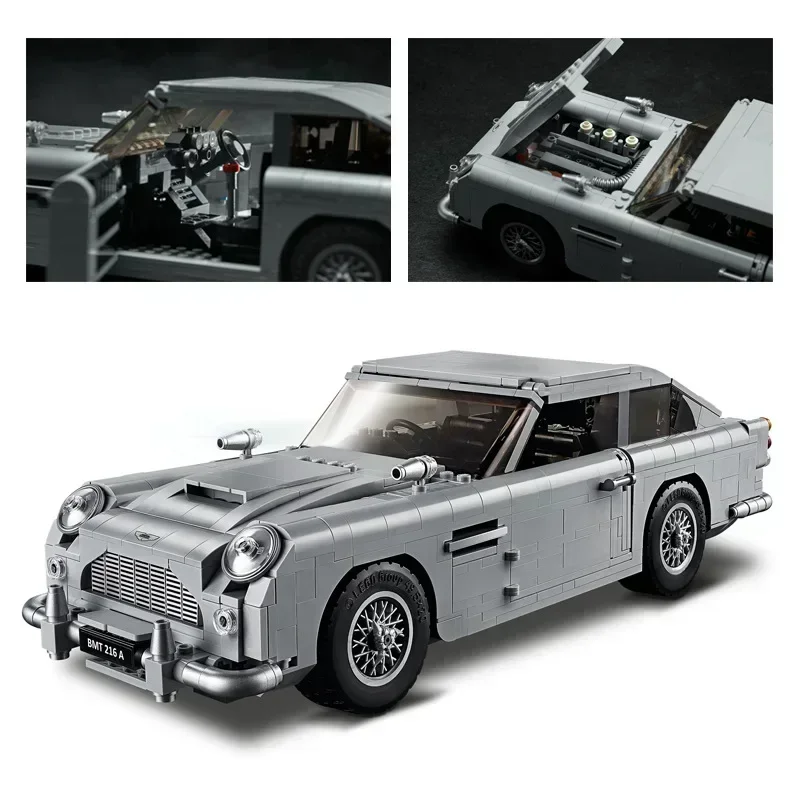 James Bond Db5 Classic Car 007 Model Building Blocks 1439Pcs Technical 10262 Assemble Bricks Toys Gifts for for Adult Boy