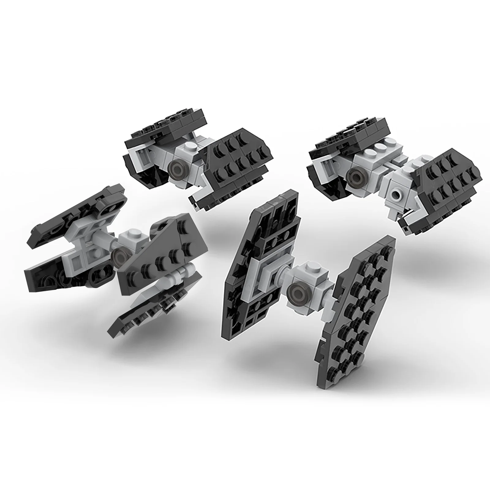 High-Detail Mini Space Fighter Collection Building Kit Space War Attack Jet Combo Small Particle Bricks Desktop Display Gift