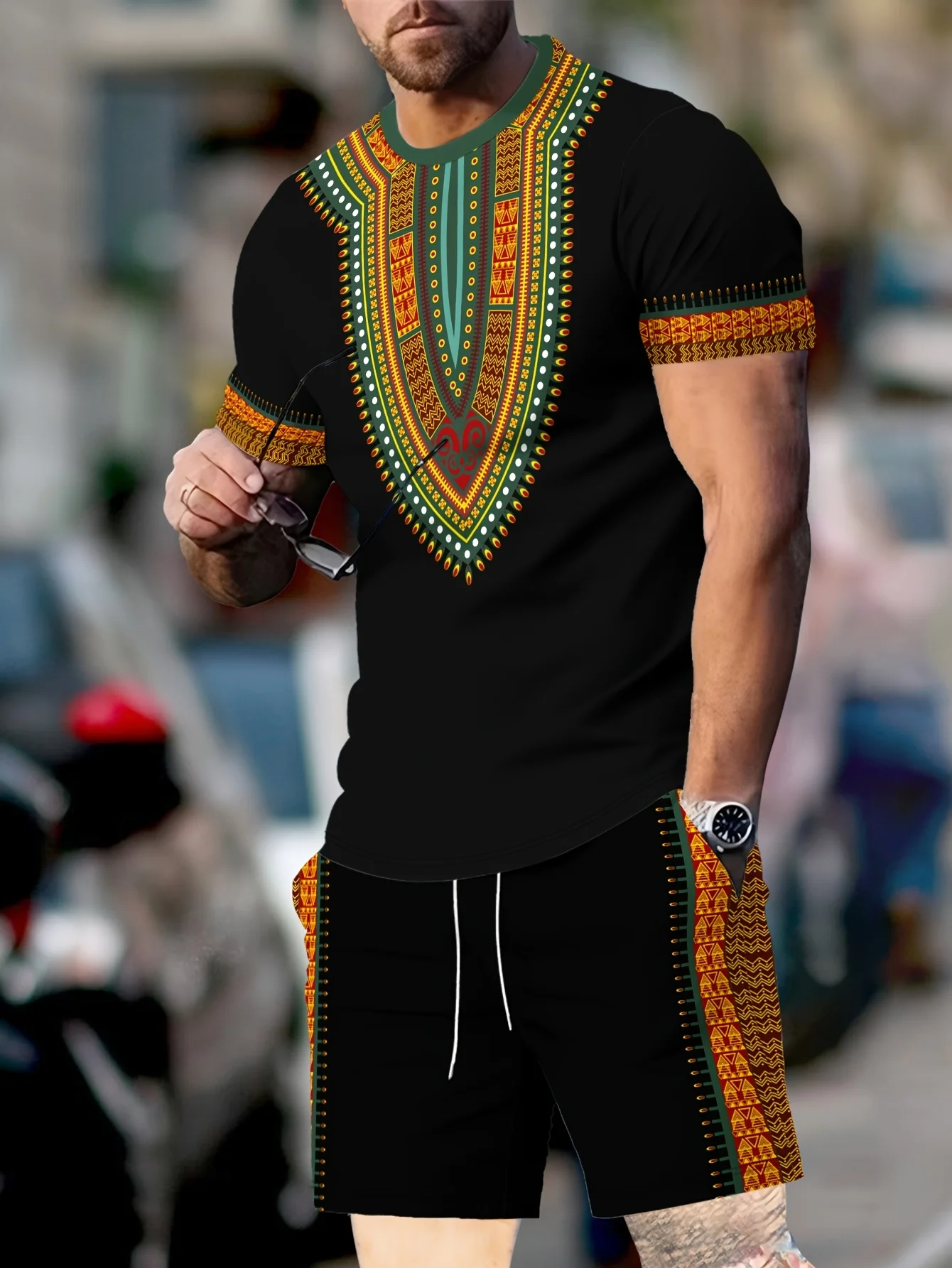Setelan Pria Baru Dashiki Afri - Men'S Fashion Oversized T Shirt ulasan dan harga