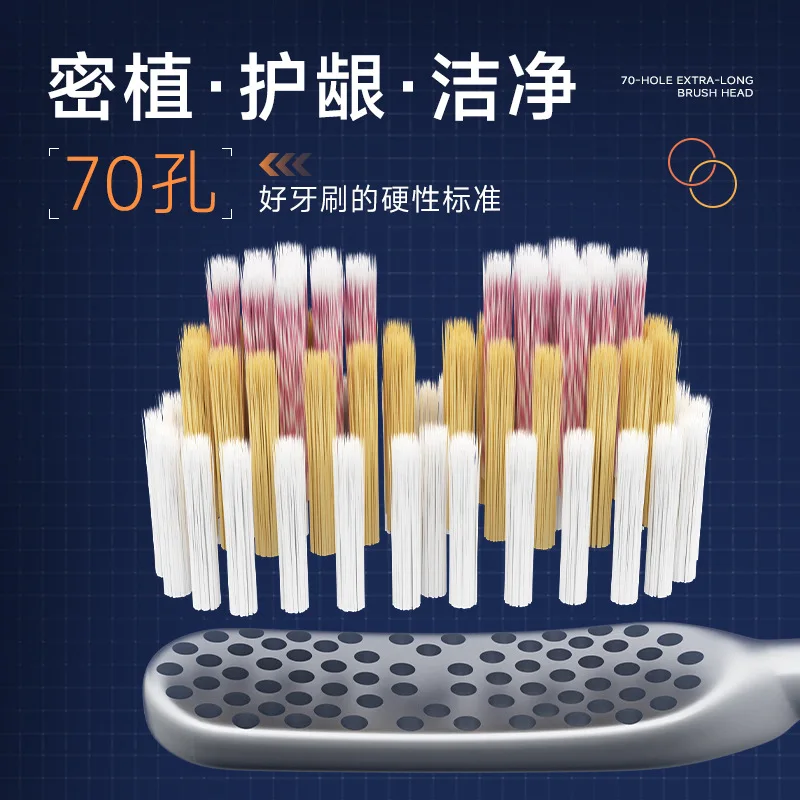 Bimodal Convex Spiral Bristle Adult Toothbrush Household 2-pack Long Head Tooth Cleaning Advanced Soft Bristle Toothbrush