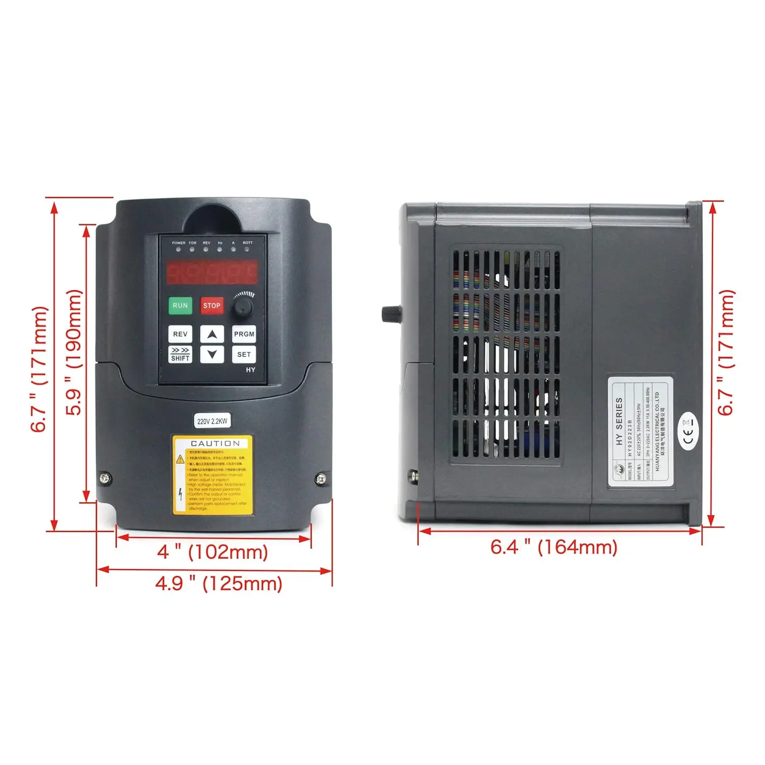 2.2KW HY HUANYANG 110V/ 220v /380v Inverter Variable Frequency Drive CNC Spindle motor speed control 0-400Hz 3P output HY02D223B