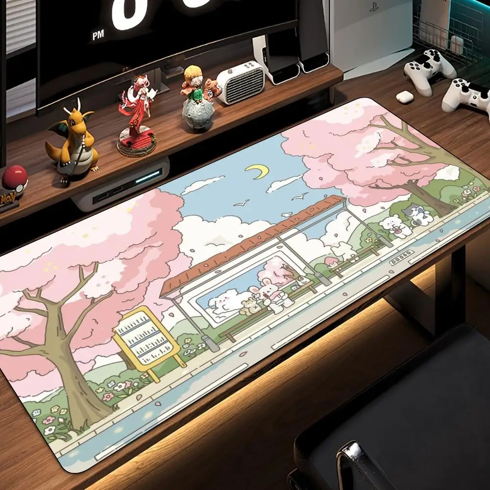 Kawaii Desktop Pad Anime Mouse Pad Desk Mat Gaming Mats Rubber Anti-Slip Durable PC Accessories Laptop Office Mat Mouse Pads
