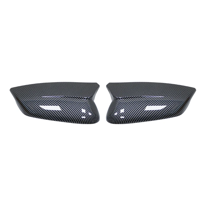 For KIA EV6 2022 2023 Trim Cover Side Mirror Molding 1 Pair ABS Black Cap Carbon Fiber Style Durable Easy To Install