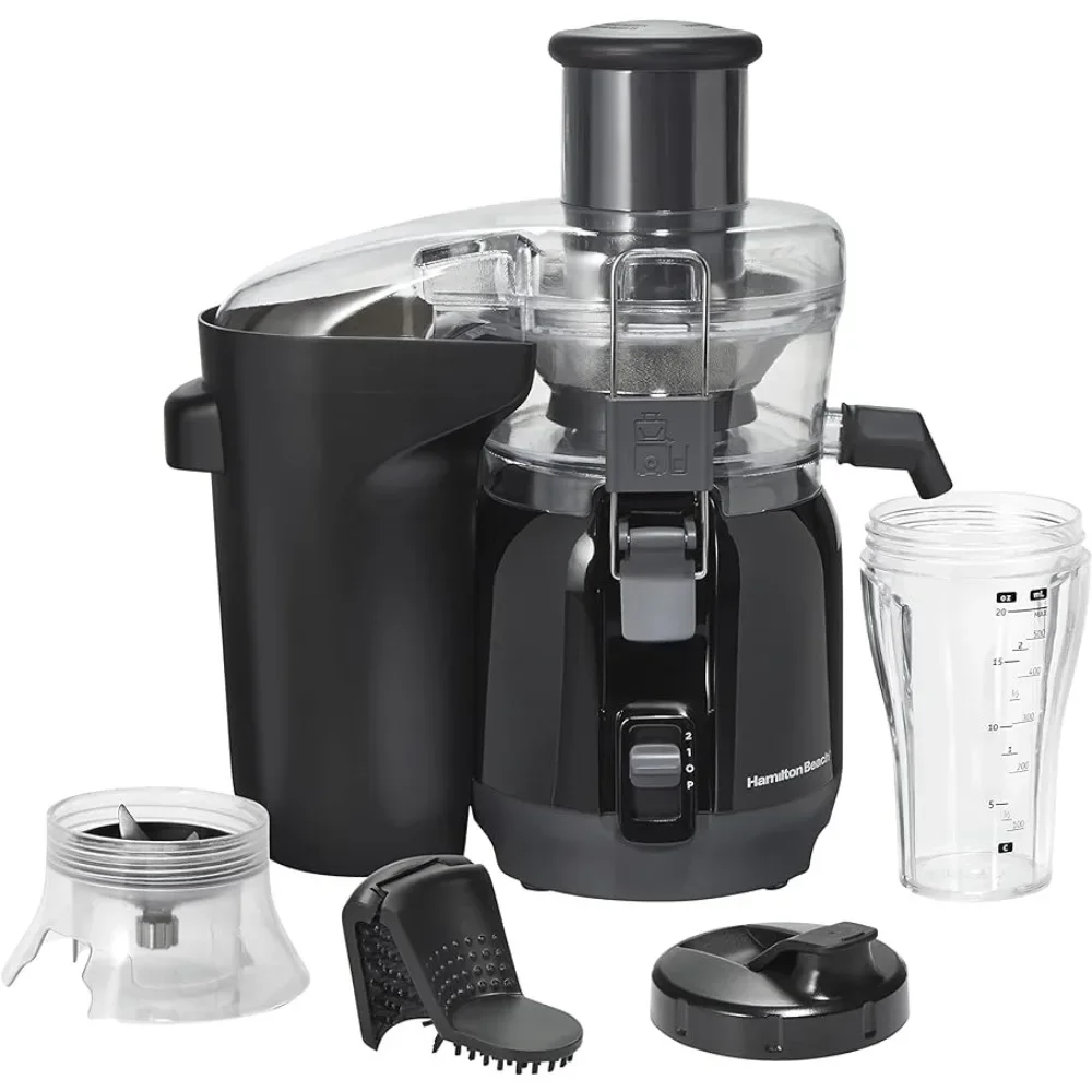 2-in-1 Juicer Machine and 20 oz. Blender, Big Mouth Large 3” Feed Chute for Whole Fruits and Vegetables, Easy to Clean,Black