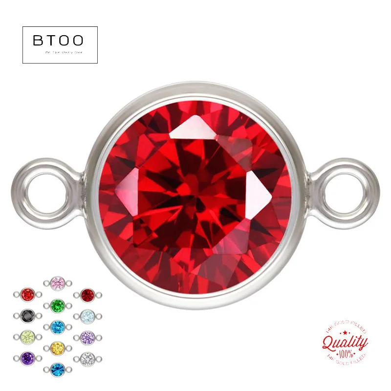 6mm 925 Sterling Silver Cz Bezel Connector, 3A Cz Birthstone Connector, Jewelry Accessories Bracelets And Necklaces
