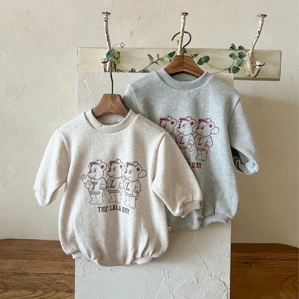 2025 Autumn New Baby Long Sleeve Casual Bodysuit Cotton Infant Boy Girl Cute Cartoon Bear Print Jumpsuit Toddler Clothes 0-24M