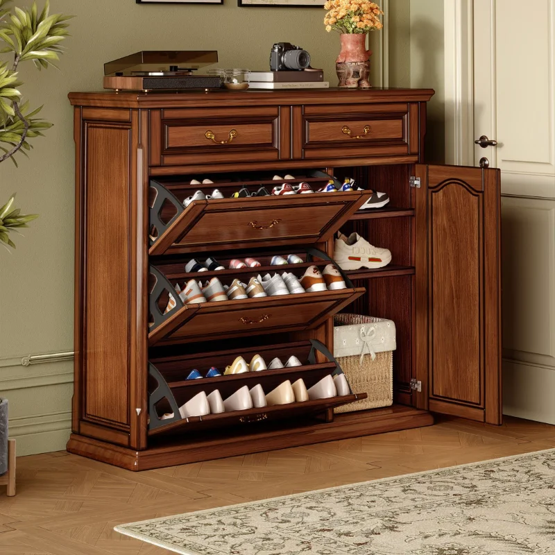 

Американские шкафы для обуви из массива дерева, складные легкие роскошные шкафы для обуви Sense Sophistication, мебель для дома Bei Schuhkartons YSXG