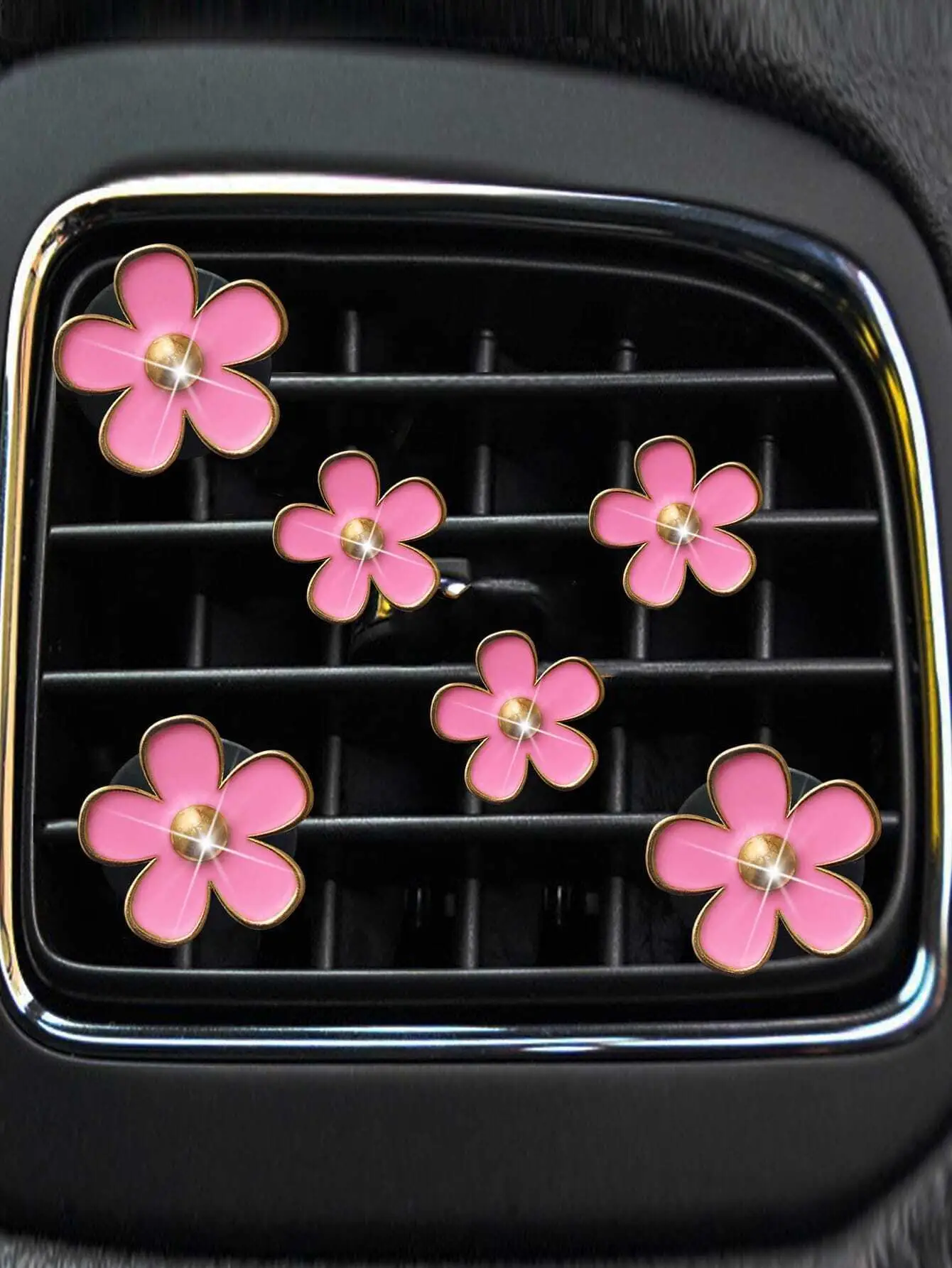 6PC alloy chrysanthemum clip, used for car ventilation decoration and air conditioning accessories