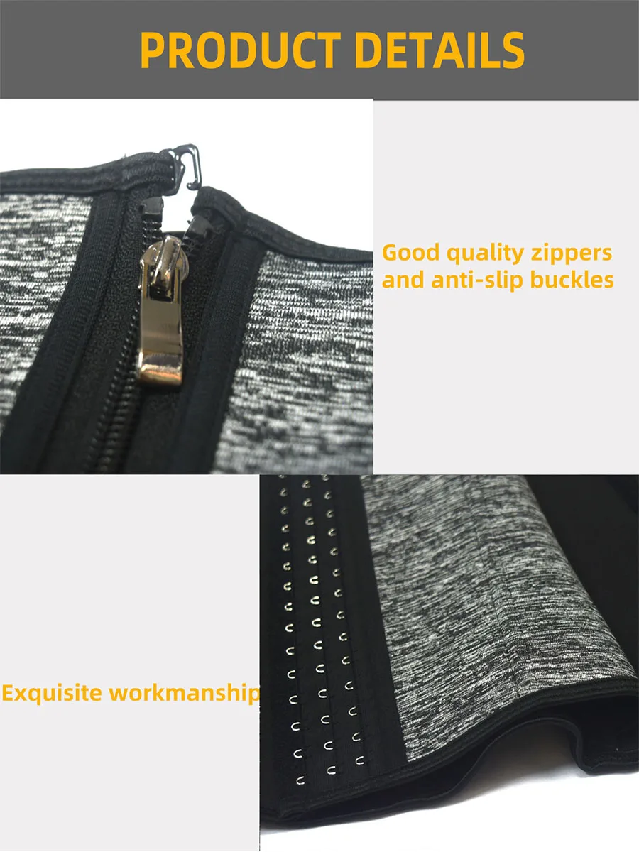 Mulheres neoprene cintura trainer cinchers com zíper & ganchos suor cintura trimmer para treino cinto espartilho shapewear menor gordura da barriga