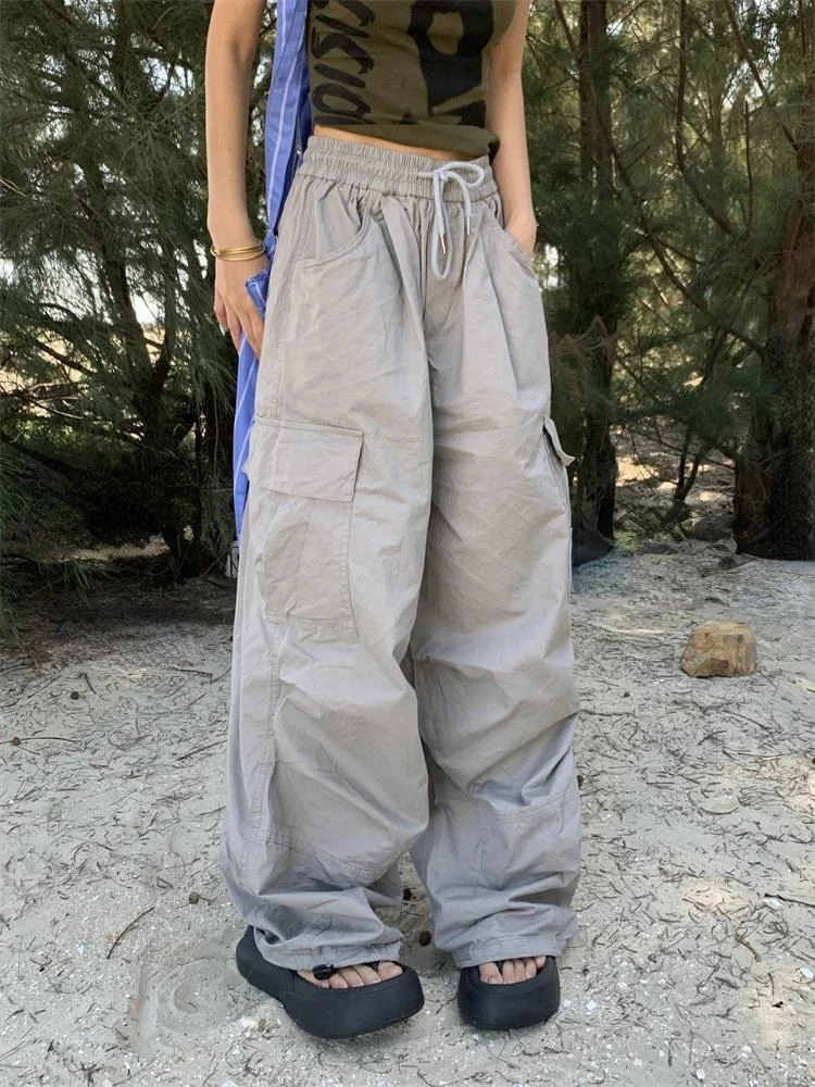 

HOUZHOU Y2k Vintage Baggy Cargo Pants Woman Oversized Harajuku Joggers Sweatpants Korean Fashion Streetwear Hip Hop Trousers