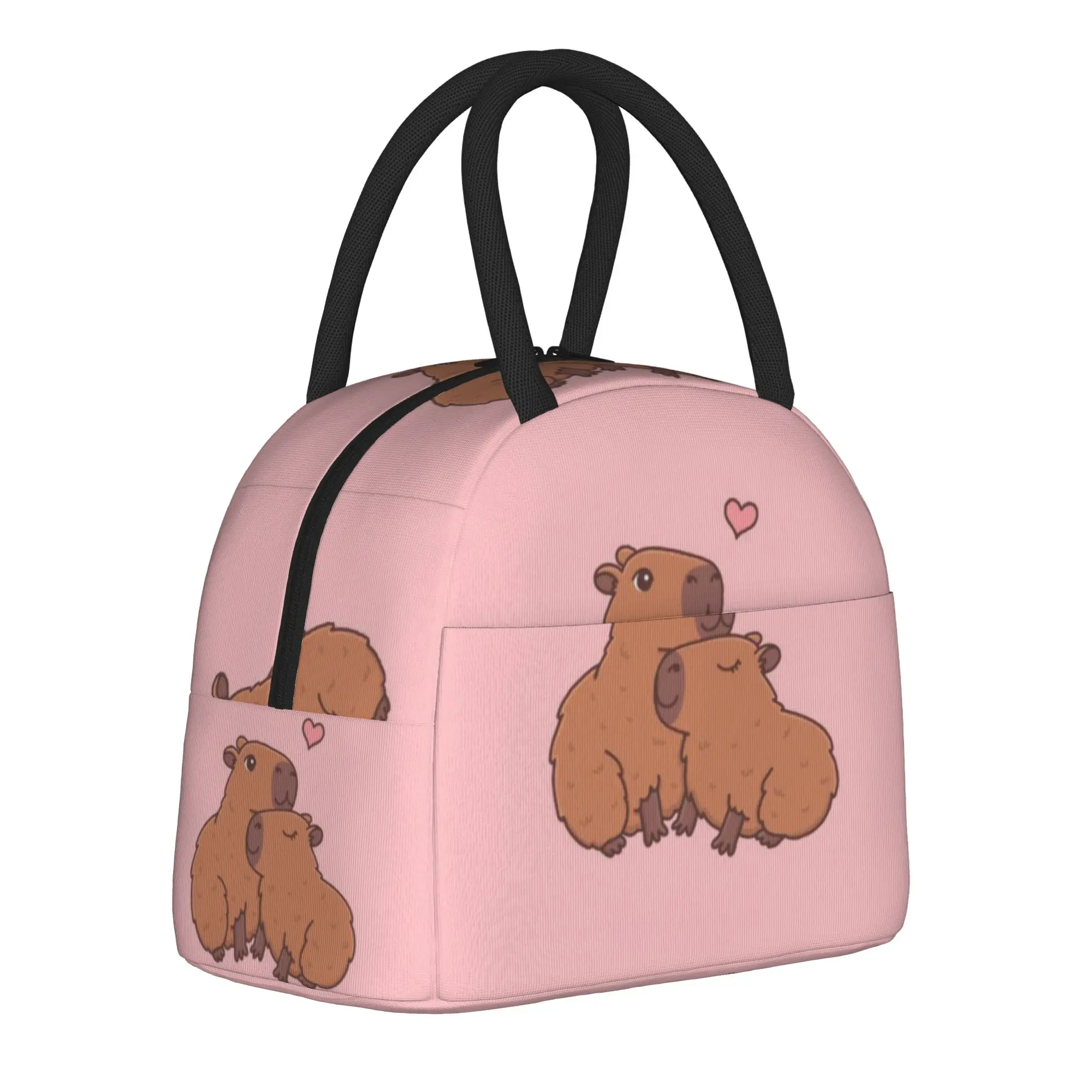 Capybara Thermal Insulated Lunch Bags for Work  Portable Food Container Bags Men Women Thermal Cooler Lunch Boxes