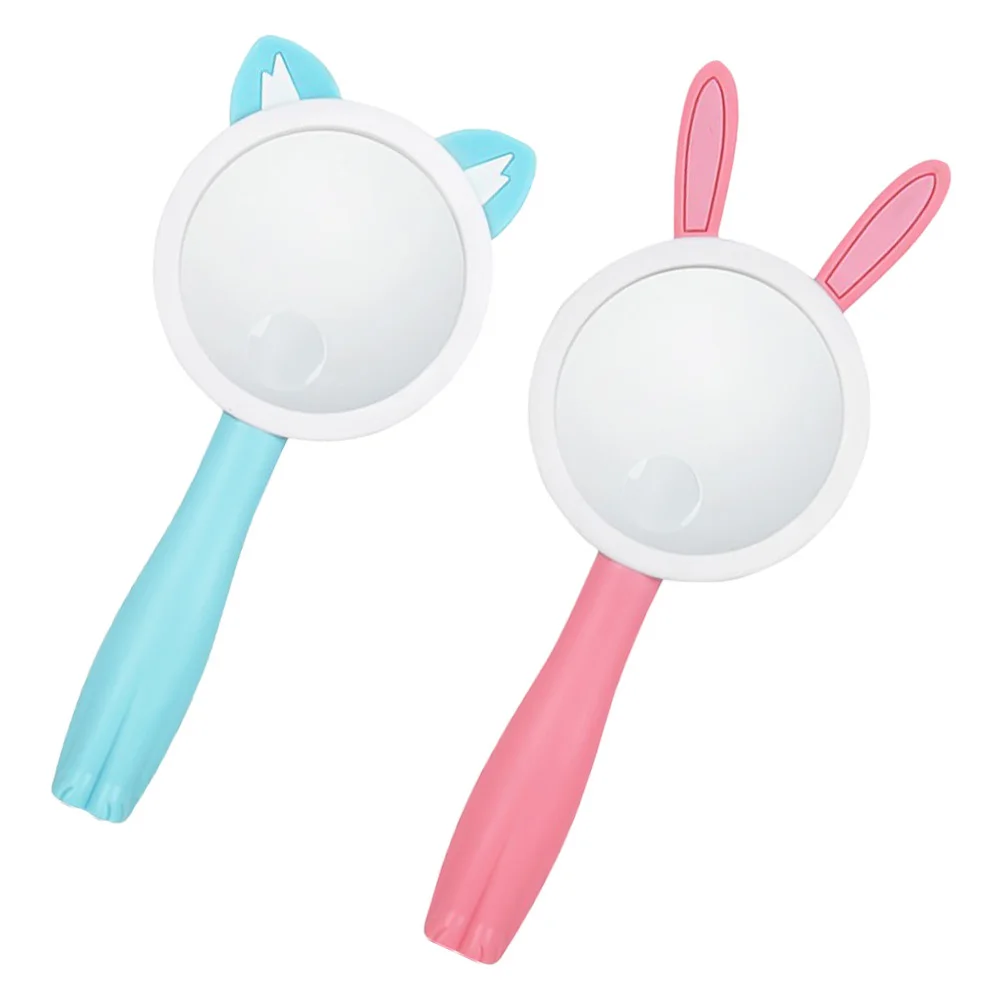 قطعتان من عدسة مكبرة محمولة للأطفال، تصميم كرتوني مضاد للسقوط، أداة طبيعية محمولة خفيفة الوزن