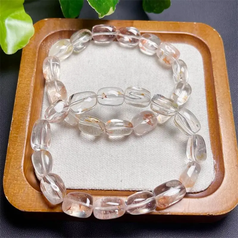 

Натуральный огонь-кварц произвольной формы, браслет с гематоидом, ювелирные изделия для женщин и мужчин, целебные ювелирные изделия, подарок для влюбленных, 1 шт.