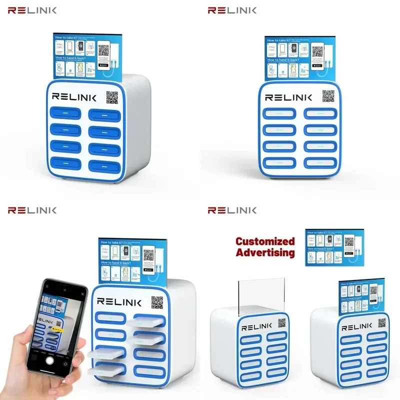Hot Sale Odm 8 Slot Power Bank Vending Machine Rental Power Station 30W Output Quick Charge Support for Airport Hotel