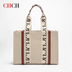 CHCH Fashion Classic Retro Women's New Handbag Solid Shopping Large Capacity Multifunctional Portable Shoulder Bag