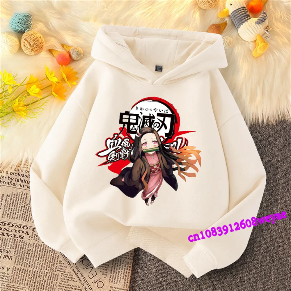 Demon Slayer Spring And Autumn Children Boys And Girls With Hoodie Sweater Top Cartoon Printing Children\'s Sportswear Coat Baby