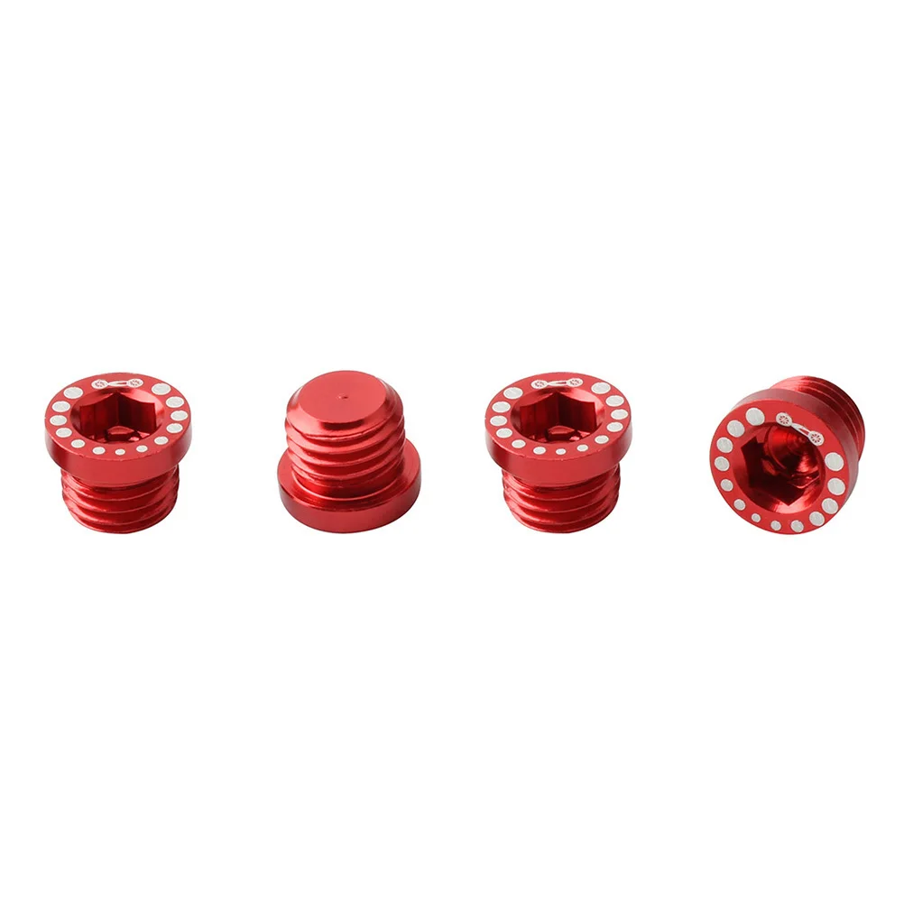 

4pcs Aluminum Alloy Screw M10*1.25 For Mountain Bike Road Bike Red Dust Proof Plug Replacement Bolt Cycling Accessory