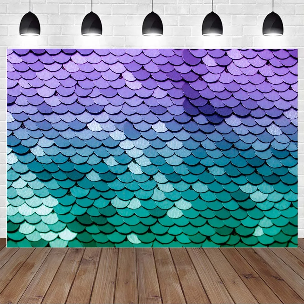 Under the Sea Birthday Party Backdrops Decor Mermaid Princess 1st Birthday First Cake Smash Photography Backgrounds Studio Props