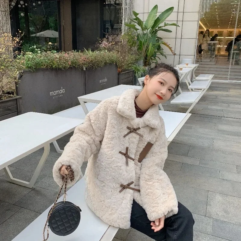 Woolen Fur Coat Fwomen in Autumn Winter Medium Length Small Fragrant Wind 2023 New Korean Version Loose Fitting Lamb Fur Coat