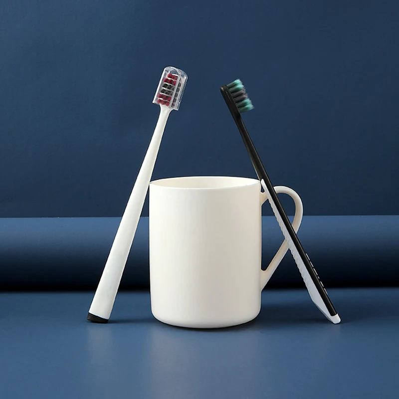 2 Cái/bộ Bàn Chải Đánh Răng Người Lớn Carbon Sợi Lông Bàn Chải Mềm Mại Răng Bàn Chải Du Lịch Xách Tay Vệ Sinh Răng Miệng Chăm Sóc Vệ Sinh Làm Sạch Răng