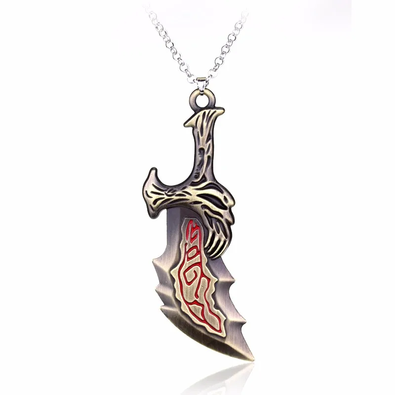 High Quality Game God Of War 4 Kratos Weapon Neckalce Blades of Chaos Link Chain Pendant Necklaces Fashion Keychain For Men Gif