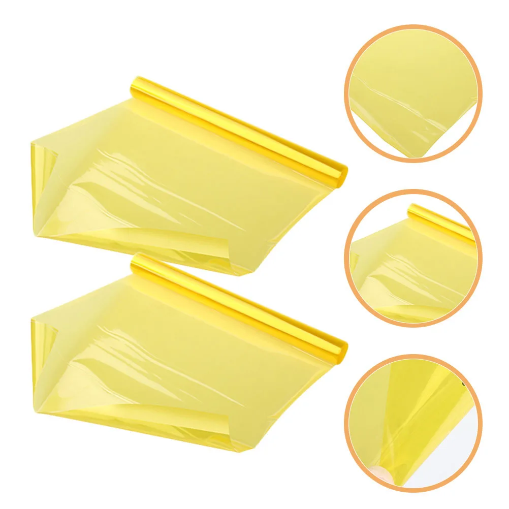 

2 Rolls Yellow Tint Waterproof Vinyl Sticker Headlight Protection Scratch Resistant Car Light Modification Cover Auto Taillight