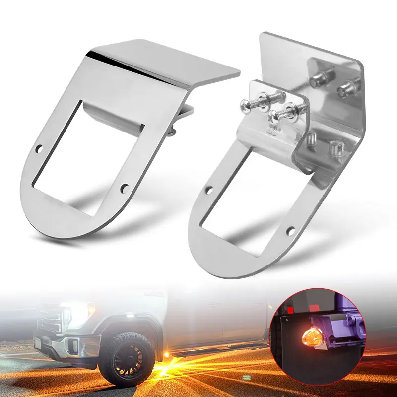 

2/4pcs Stainless Steel Bracket For Truck Watermelon Lamp Under Glow Light Trailer RV Side Marker Tun Signal Warning Light Holder