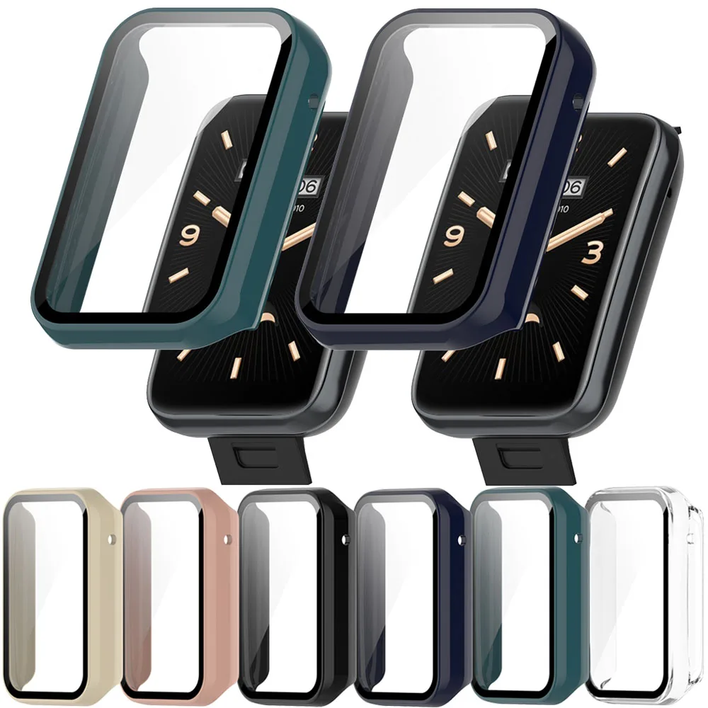 2 in1 pc Schutzhülle mit Glass chirm folie für Xiaomi Mi Band 7 Pro Protector für Miband 7 Pro Cover Hard Shell Stoßstangen gehäuse