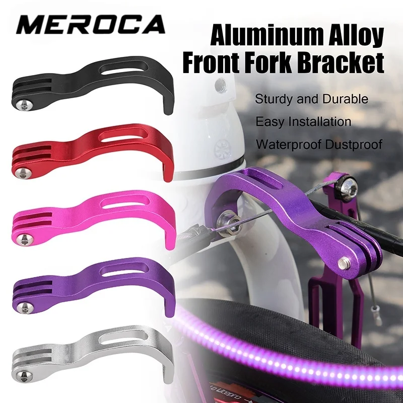 MEROCA Small Cloth Folding Bicycle Headlight Bracket Bicycle Lamp Holder Mount Camera Stand Rack Front Fork Install Folding Bike