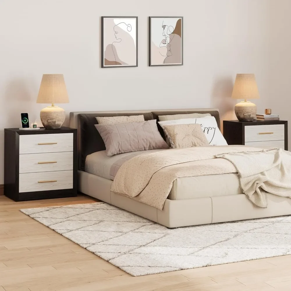 24 "Brede Grote Nachtkastjes Set Van 2 Nachtkastje Nachtkastjes Voor Slaapkamermeubilair Home Bed Bijzettafel Nachtkastje Meubels