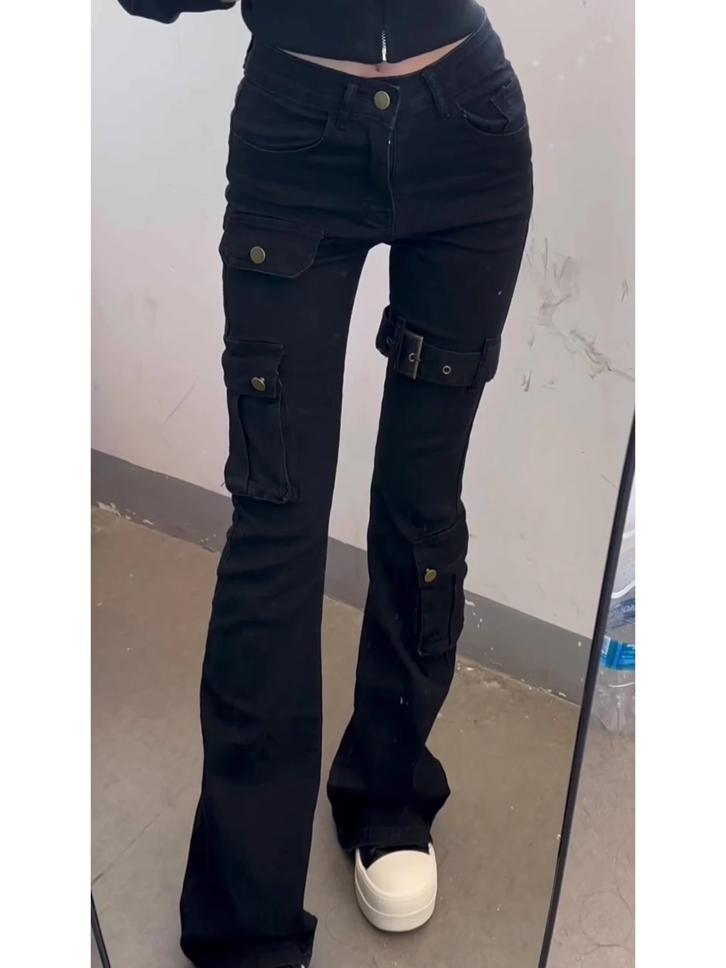 

Cleanfit High Waist Straight Leg Denim Jeans Men's Women's Workwear Bell Bot Retro Sle Tie Waist American Street Vibe