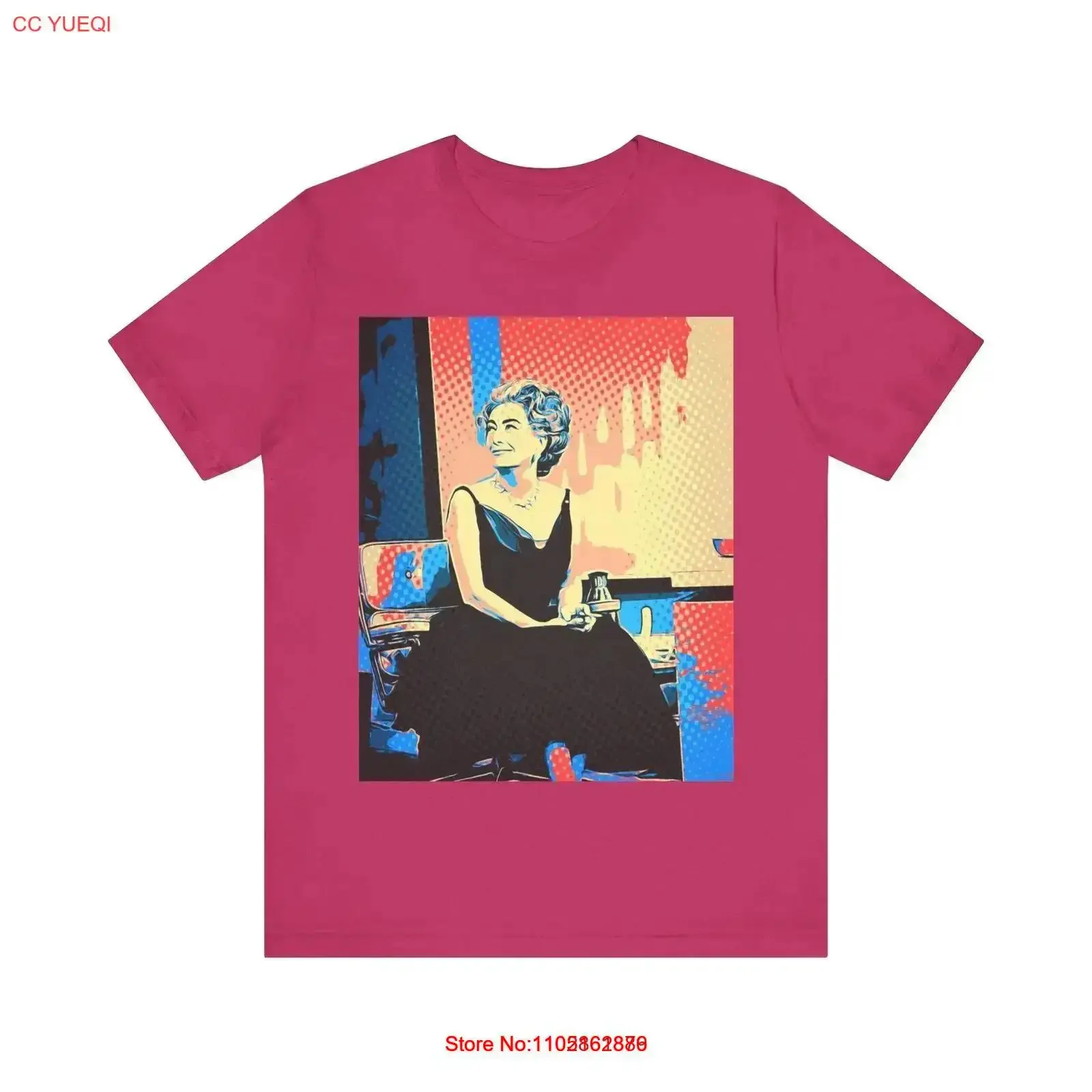 تي شيرت Joan Crawford Jersey عتيق مغسول للجنسين ملابس كاجوال مصممة برسومات جرافيك قابلة للتنفس وأنيقة ومتعددة الاستخدامات قليلاً