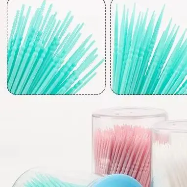 

300/Pcs Double Head Toothpick Brush Plastic Toothpick Disposable Household Interdental Brush Teeth Picking Dental Floss