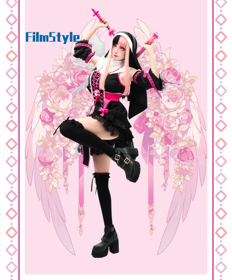 

Kishimoto Takeshi Quarterly S Rei Series Y2K Nun Lace Lolita Women's Cosplay Costume