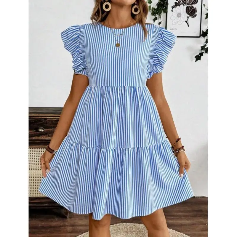 

Casual Holiday Stripe Waist Cinched Waist Flounce Decorative Men's Leisure Sport Suit Seven Sve Autumn Season Faion