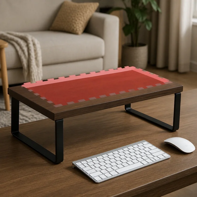 Adjustable Computer Monitor Riser with Built-in Storage Shelf for Efficient Workspace Arrangement