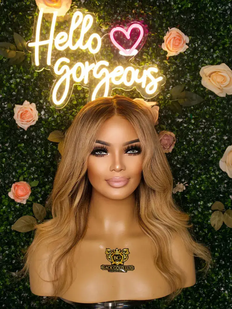 باروكات بدون صمغ مع الانفجارات تسليط الضوء على أومبير العسل شقراء الشعر الاصطناعية الفاخرة موجة عميقة 13*4 HD الدانتيل الشفاف الباروكات على التخليص #1