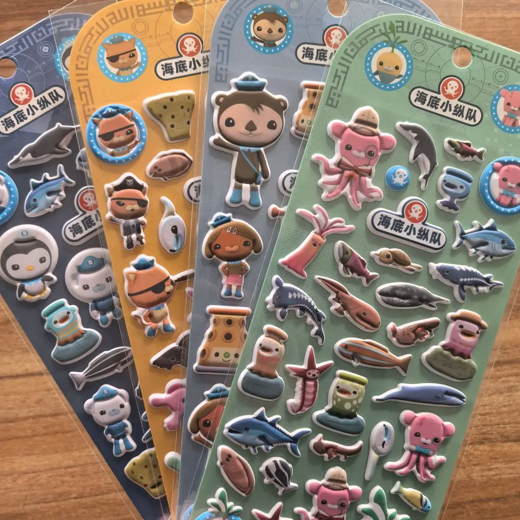 

Octonauts Cute Character Sticker Pack (4 Pcs) - 3D Decorative Stickers for Phone Cases & DIY Craft Golden Memory Stickers Store