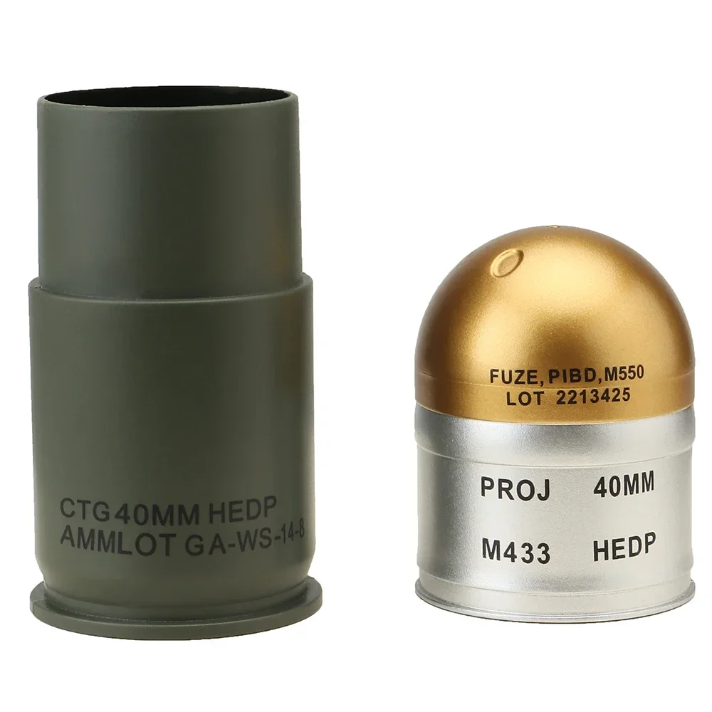 M433 40mm Dummy Grenades 1:1 Model Shell Mini Storage Box Key Sundries Container Decor for Airsoft CS Hunting Desk Display