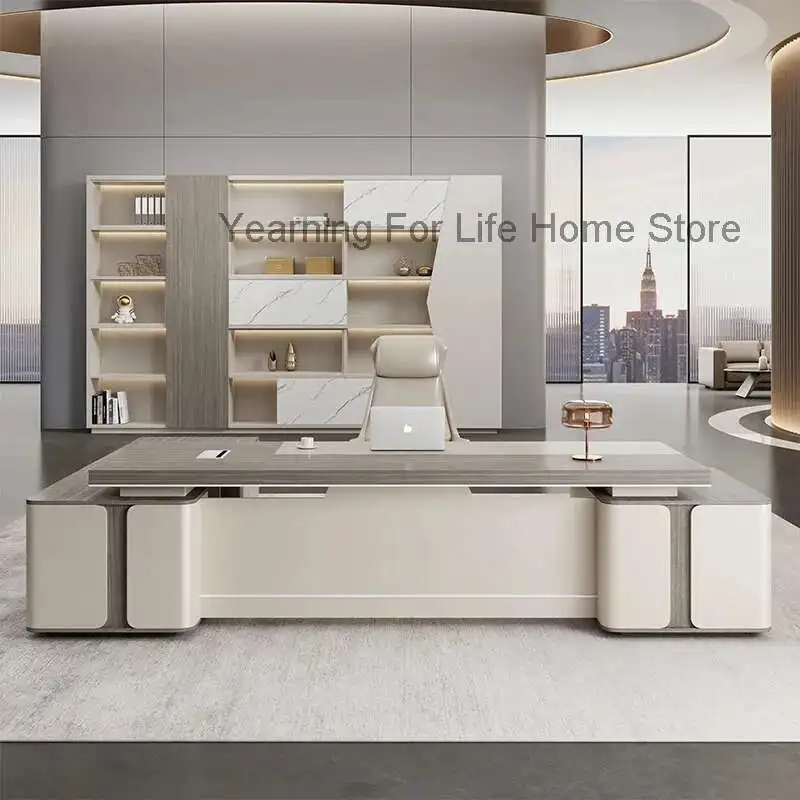 

Design High Quality Boss Desk Simple Modern Customized Unusual Accessories Desks Drawers Filing Cabinets Bureau Office Furniture