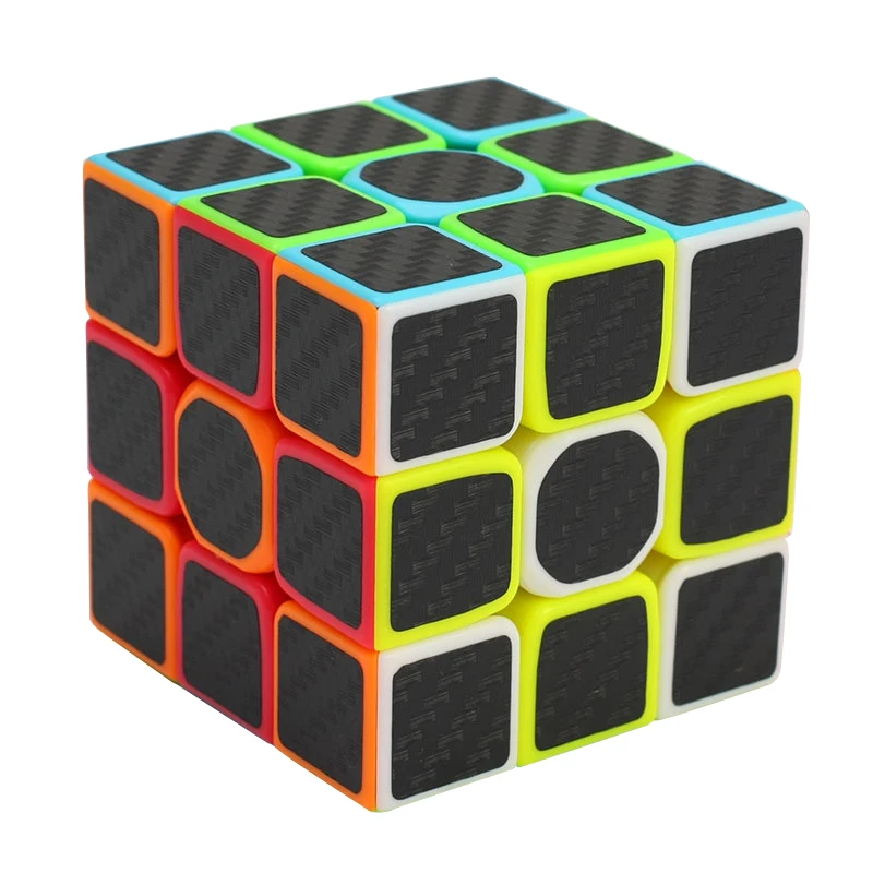 3x3x3 Carbon Fiber Sticker Speed Magic Cubes Puzzle Toy Children Kids Gift Toy Youth Adult Instruction Professional Cube