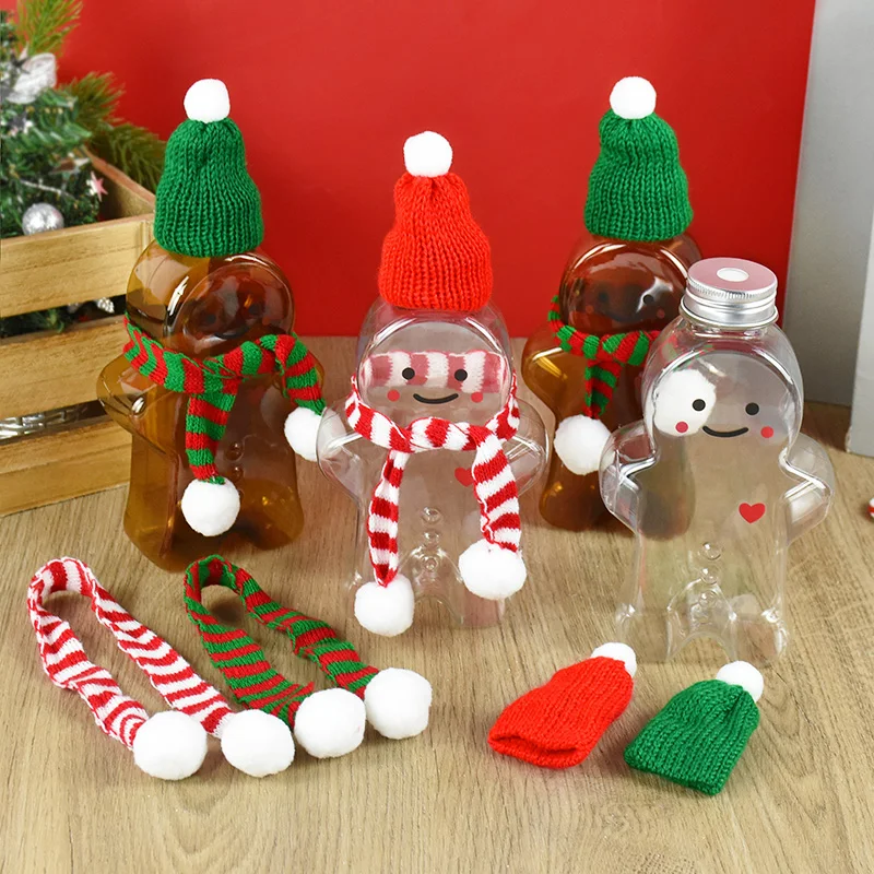 1 stücke Weihnachten Party Dekoration Weihnachten Kunststoff Wasser Flasche Küche Milch Tee Wasser Flasche Hause Paar Weihnachten Flasche Geschenke