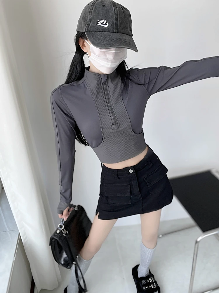 

Длинный топ для похудения Sve Yoga Top, женский Fitn Running Jaet, осенний спортивный велосипедный костюм, обтягивающая футболка Ape, ort Length