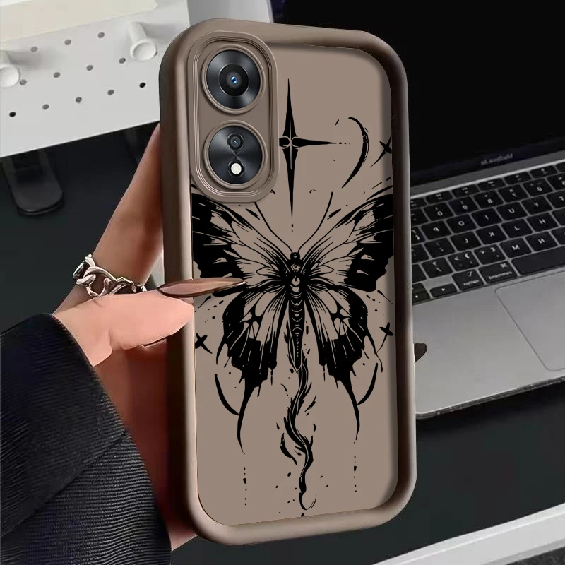 A60 mariposa negra nueva funda de teléfono Sky Eye para OPPO A60 A78 A73 A74 A94 A58 A98 A95 A72 A55 A79 A53 A93S A83 A93 A54 A57