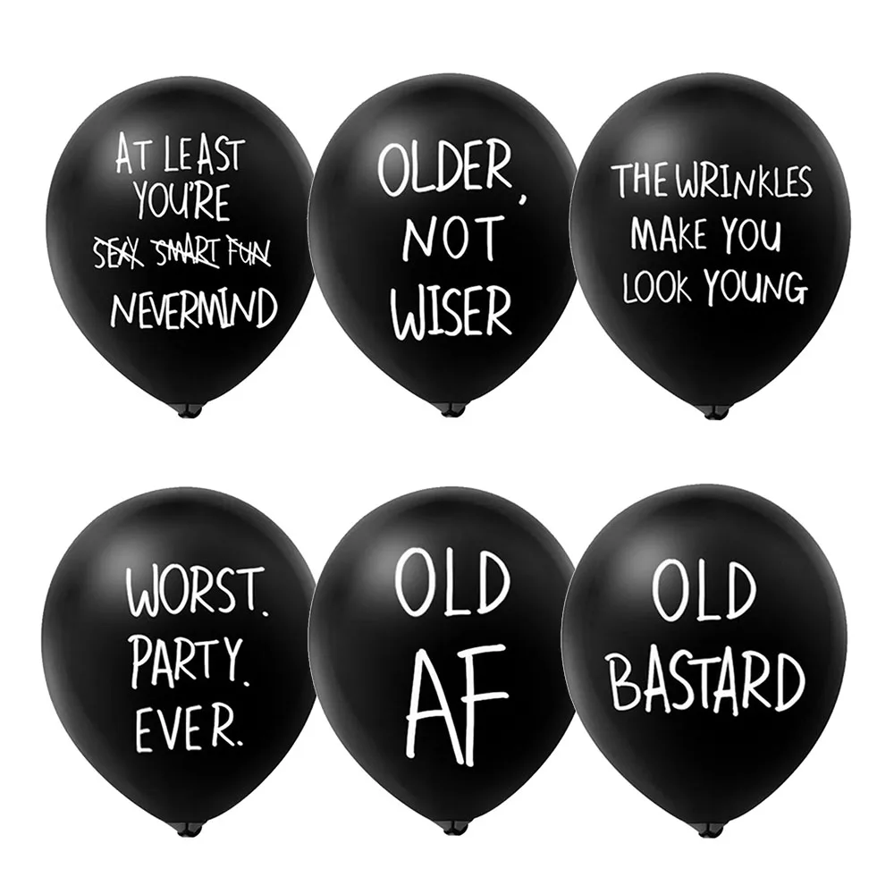 10/20pcs Funny Old Age Birthday Party Balloons Cute Offensive Latex Balloons for Adults Funny Birthday Single Party Decoration