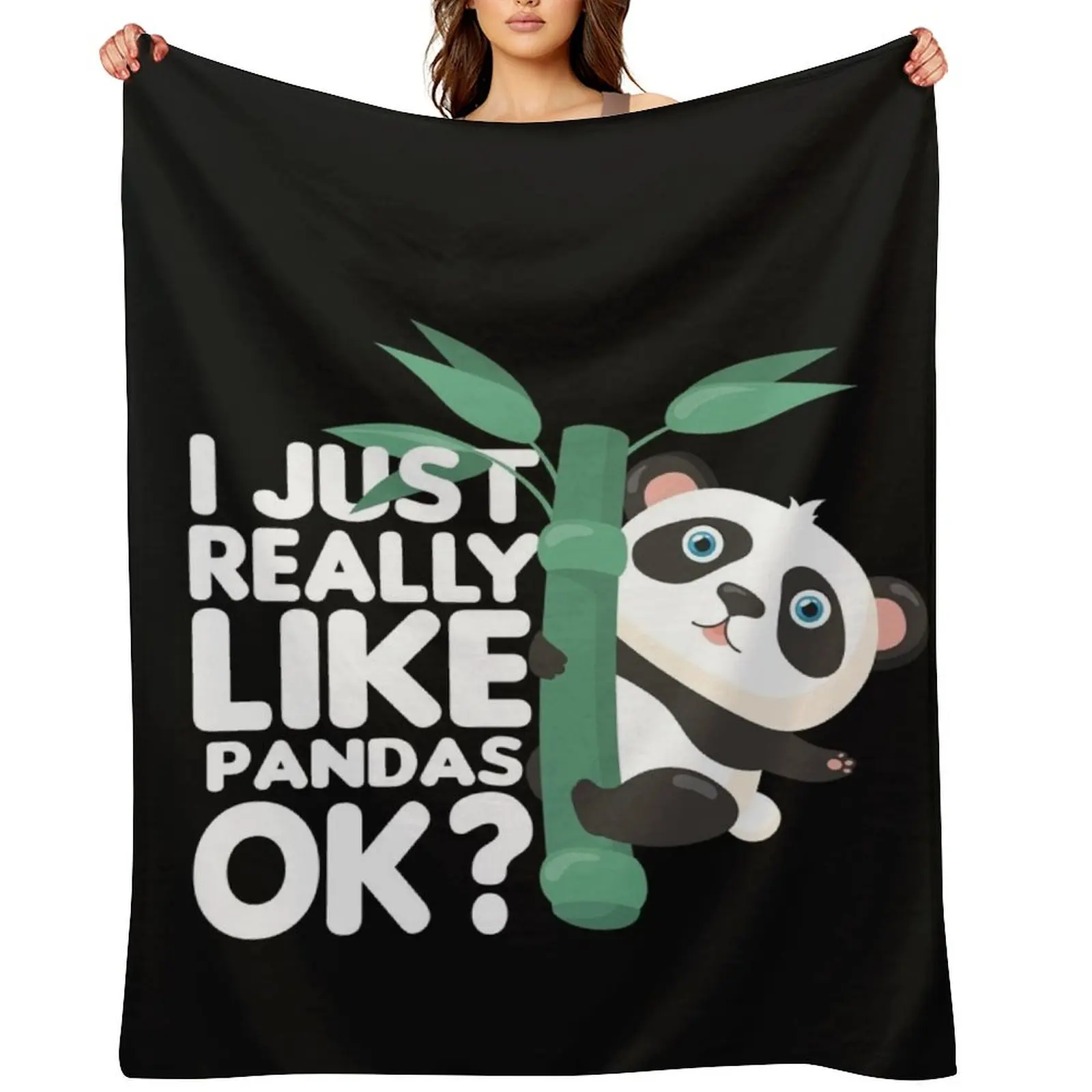 I Just Really Like Pandas, OK? T-Shirt Throw Blanket cosplay anime Polar christmas gifts Camping Blankets