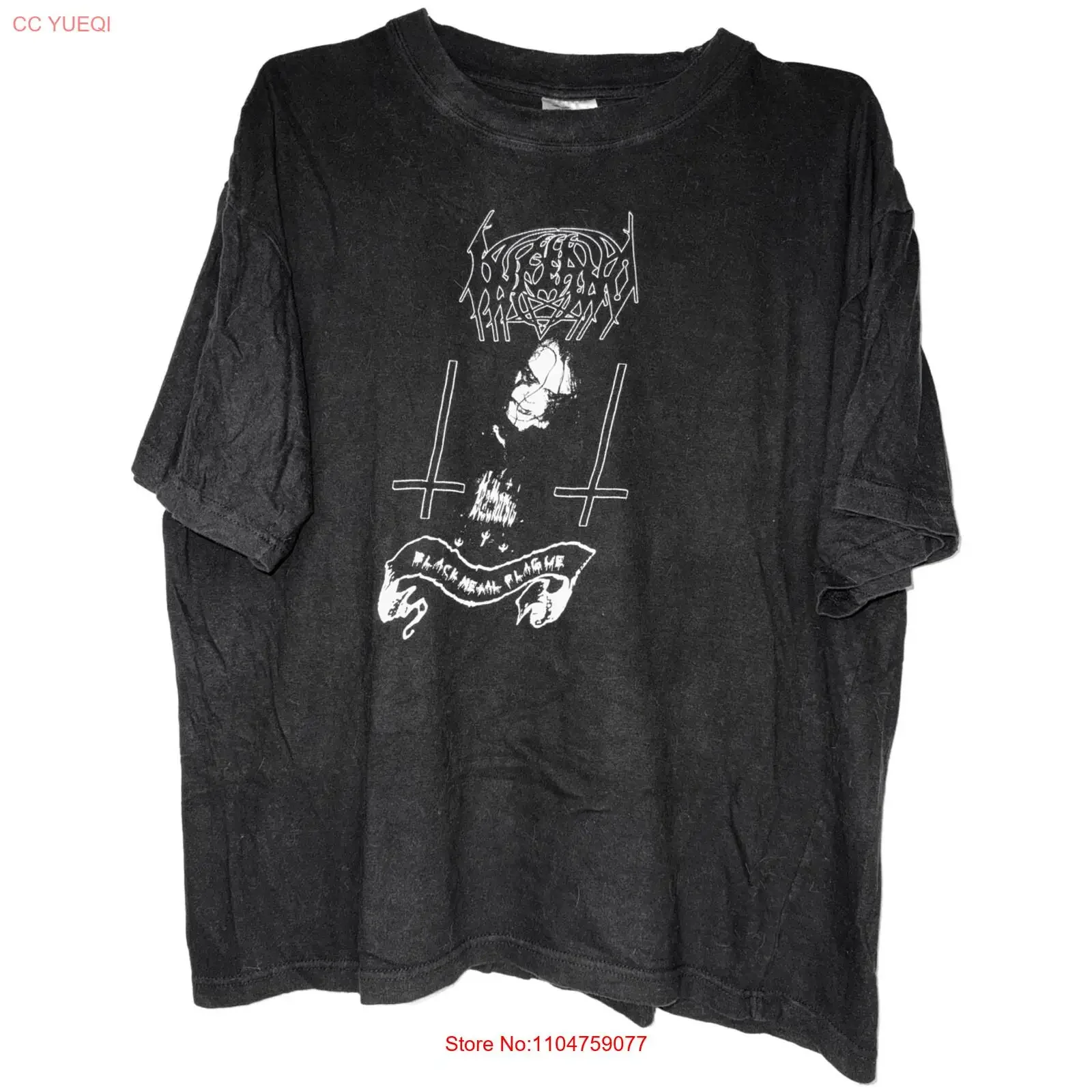 تي شيرت عتيق على شكل جحيم مقاس L XL للاكتئاب الليلي مقبرة منسية عتيقة مغسولة قليلاً موضة غير رسمية أنيقة #1