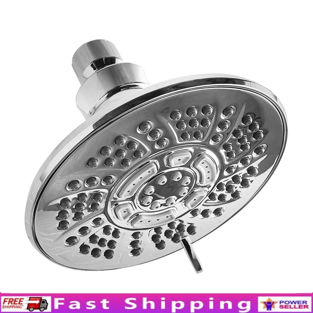 

6-насторонняя хромированная насадка для душа с насадками для очистки, простая установка, регулируемый спрей, полный массаж, экономия воды